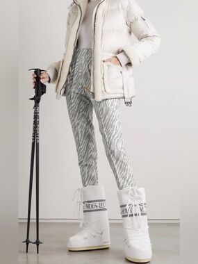 Bogner Elaine Zebra Animal Print Stretch Ski Stirrup  Snowboard Sport pant 8